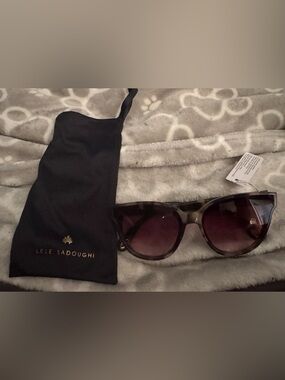 Lele Sadoughi Tortoiseshell Cat Eye Sunglasses with Gradient Brown Lenses